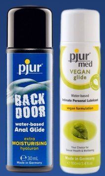 Набор лубрикантов pjur backdoor Comfort water glide 30 мл + pjur MED Vegan glide 100 мл LB309 фото