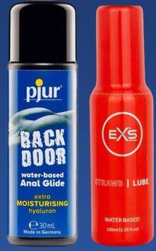 Набір лубрикантів pjur backdoor Comfort water glide 30 мл + EXS Strawberry Lube Water Based 100 мл LB409 фото