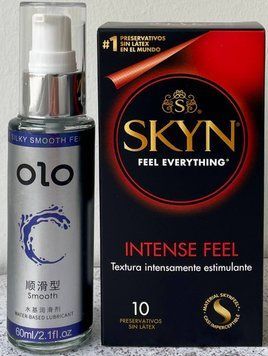 Комплект SKYN Intense Feel 10 шт + Лубрикант "olo smooth" 60 мл SOS1124 фото