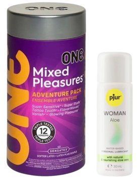 Комплект ONE Mixed Pleasures 12 шт + Pjur Woman Aloe 30 мл SOS12937 фото