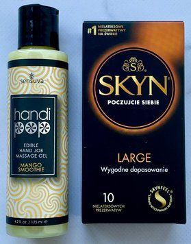 Набір SKYN Large 10 шт - Лубрикант Sensuva Handipop Mango Smoothie (125 мл)  SOS3378 фото
