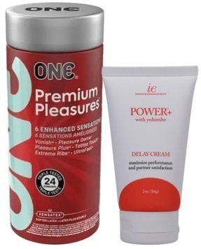 Набор из 24 шт ONE Premium Pleasures + Пролонгатор Doc Johnson Power+ с Yohimbe Delay Cream For Men 56 г SOS9374 фото