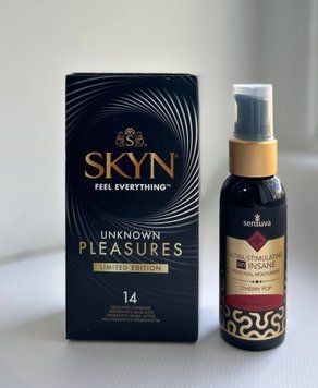 Skyn Unknown Pleasures+ &mdash; 14 шт та Лубрикант Sensuva - Ultra-Stimulating On Insane Cherry Pop 57 ml SOS1041 фото