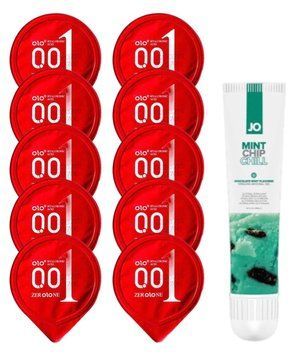Комплект OLO 001 (червоні) 10 шт + JO Mint Chip Chill 10 мл SOS14253 фото