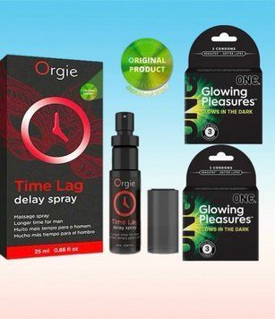 Пролонгатор для мужчин Time Lag, 25 мл. ORGIE + One Glowing Pleasures Triple Set 6 шт SOS6684 фото