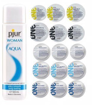 Комплект: Лубрикант pjur Woman Aqua+15 шт. ONE SOS11241 фото