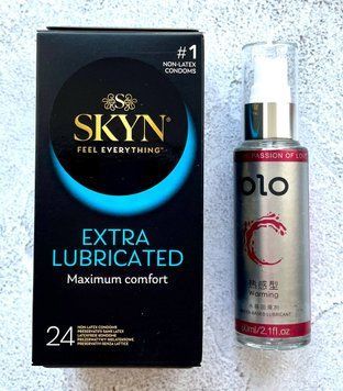 Комплект SKYN Extra Lube 24 шт. + Лубрикант согревающий OLO 60 мл. SOS2318 фото