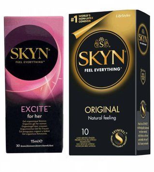Набір : SKYN Excite Orgasmic Gel for Her 15 мл (стимулюючий гель) та SKYN ORIGINAL &ndash; 10 шт SOS654 фото