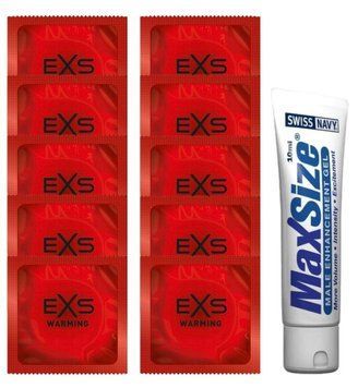 Комплект EXS Warming 10 шт + Swiss Navy Max Size Cream (10 мл) SOS14354 фото