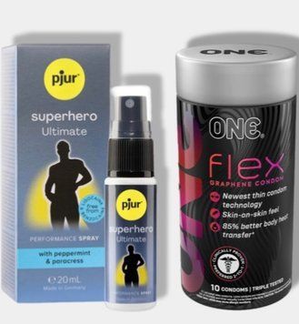 ONE Flex Graphene, 10 шт - Пролонгатор pjur Superhero Ultimate Spray 20 мл SOS6058 фото