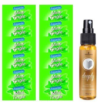 Комплект Pasante Mint Tingle 10 шт + Sensuva Deeply Love You Salted Caramel (29 мл) SOS13928 фото