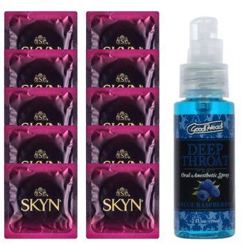 Комплект SKYN Cherry Sunrise 10 шт + Doc Johnson GoodHead - Blue Raspberry (59 мл) SOS13677 фото