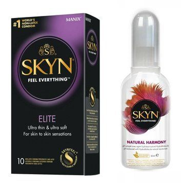 Набір : SKYN Elite 10 шт та Лубрикант Skyn Natural Harmony  80 мл SK50 фото