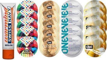 Набор из Swiss Navy Warming 10мл + ONERibs + ONE Vanish + ONE Plus + ONEBanana SOS8568 фото