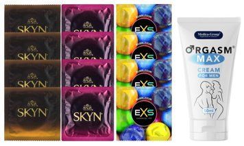 Комплект: Пролонгатор Medica-Group Orgasm Max 50 мл + 8 шт SKYN + 4 шт EXS Bubblegum SIS10952 фото