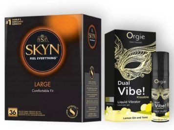 SKYN Large, 36 шт + Orgie Dual Vibe! Lemon Gin And Tonic 15 мл SOS6849 фото