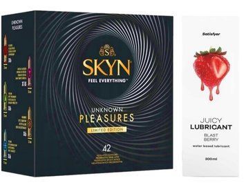 Комплект Лубрикант Satisfyer Juicy Blast Berry 300 мл + SKYN Pleasures 42 шт SOS12902 фото