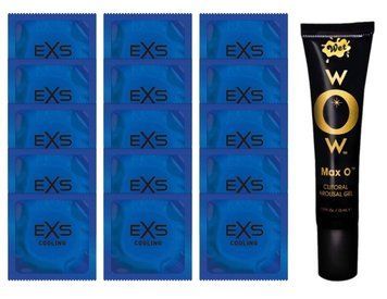 Комплект EXS Cooling 15 шт + Wet Wow Max O Clitoral Arousal Gel 15 мл  SOS14554 фото