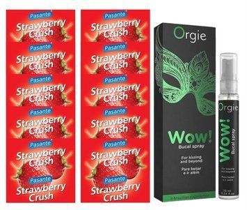 Набор Pasante Strawberry Crush 10 шт + Orgie WOW! Menthol, 10 мл SOS13978 фото