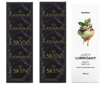 Комплект SKYN Original 10 шт. + Лубрикант Satisfyer Juicy Lubricant Minty Mocha 300 мл SOS12634 фото