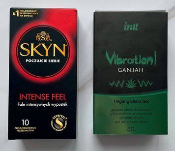 Набор SKYN Intense Feel 10 шт. + Жидкий вибратор Intt Vibration Ganjah (15 мл) SOS2709 фото