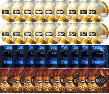 Набор 36 шт ONE ONE Banana Split + Pasante Extra Safe + EXS CRAZY COLA SOS7531 фото