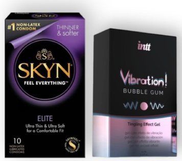 SKYN Elite 10 шт + Intt Vibration Bubble Gum (15 мл) SOS6899 фото