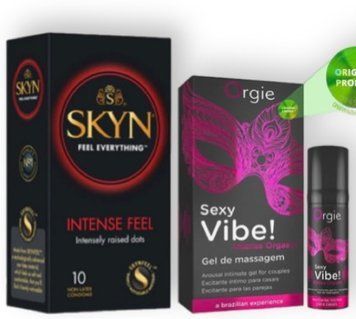 SKYN Intense Feel 10 шт + SEXY VIBE вібрація + посилення оргазму, 15 мл ORGIE SOS6939 фото