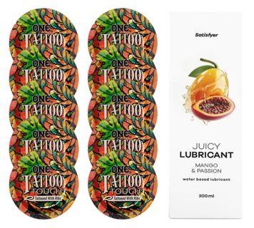 Комплект ONE Tattoo Touch 10 шт. + Лубрикант Satisfyer Juicy Lubricant Mango & Passion (300 мл) SOS12182 фото