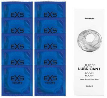 Набор: EXS Cooling 10 шт. + Лубрикант Satisfyer Boogy Booty 300 мл SOS11141 фото