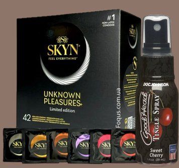 Набір SKYN Pleasures, 42 шт-6 видів + Спрей Doc Johnson GoodHead Tingle Spray - Sweet Cherry (29 мл) SOS5162 фото