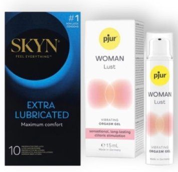 Skyn Exstra Lube 10 штук + pjur Woman Lust 15 мл SOS6983 фото