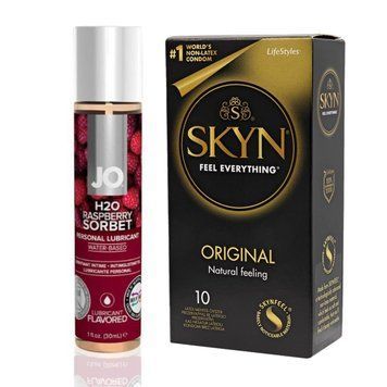 10 шт SKYN ORIGINAL + Лубрикант System JO H2O &mdash; Raspberry Sorbet (30 мл) SOS4808 фото
