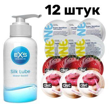 Комплект 12 шт ONE + Лубрикант EXS Aloe Vera Silk Lube 250 мл SOS4208 фото