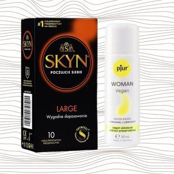 Комплект Skyn Large 10 шт + Лубрикант pjur Woman Vegan 30 мл SOS4451 фото