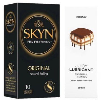 Набор Лубрикант Satisfyer Tasteful Tiramisu 300мл + SKYN Original 10 шт. SOS12852 фото