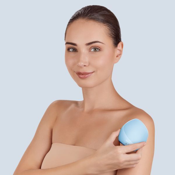 Ультразвуковая щетка для тела и интенсивный пилинг GESKE Sonic Body Brush&Intensive Exfoliator 7в1 aquamarine HB0351 фото