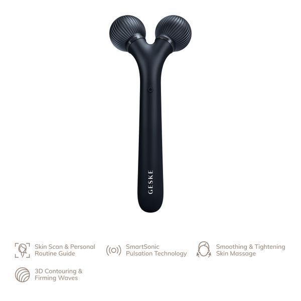 Электронный ультразвуковой ролик для лица GESKE Sonic Facial Roller 4в1 black HB0179 фото
