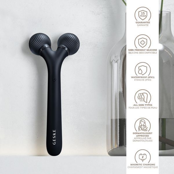 Электронный ультразвуковой ролик для лица GESKE Sonic Facial Roller 4в1 black HB0179 фото