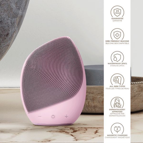 Электронная ультразвуковая щетка для лица GESKE Sonic Facial Brush 5в1 pink HB0071 фото