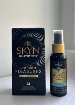 Skyn Unknown Pleasures+ &mdash; 14 шт та Лубрикант Sensuva - Ultra-Stimulating & Cooling On Insane Ice 57 ml SOS1042 фото