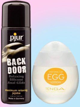 Набор лубрикантов pjur backdoor anal Relaxing jojoba silicone 30 мл + Tenga Egg Lotion (65 мл) LB871 фото