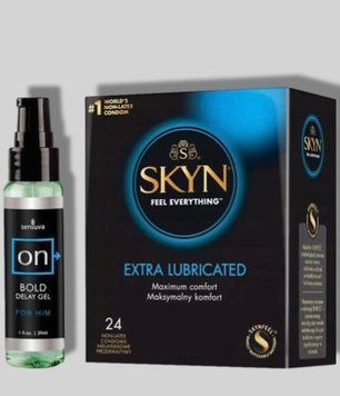 SKYN Extra Lube 24 шт + Пролонгатор Sensuva - ON Bold (29 мл) SOS5676 фото