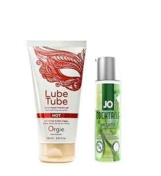 Набор - Лубрикант ORGIE LUBE TUBE HOT, 150 мл и Лубрикант System JO H2O &mdash;Mojito 60 мл LB32 фото