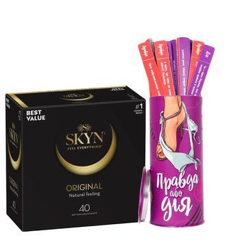 Набір : SKYN ORIGINAL &mdash; 40 шт та "Правда або дія" : Гра для пар SOS796 фото