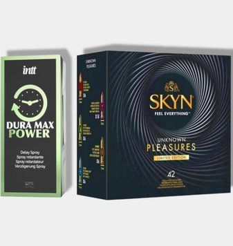 SKYN Pleasures, 42 шт-6 видів + Пролонгатор Intt Dura Max Power (12 мл) SOS5726 фото