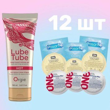Комплект 15 шт One, Pasante + лубрикант согревающий LUBE TUBE HOT, 150 мл ORGIE SOS4259 фото