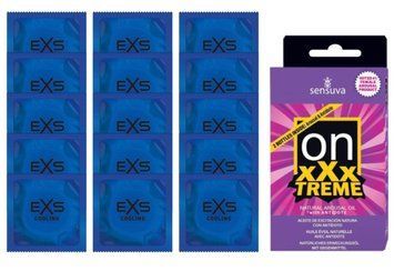 Комплект EXS Cooling 15 шт + Sensuva ON xXxTREME Arousal Oil with Antidote (5 мл + 5 мл) SOS14555 фото