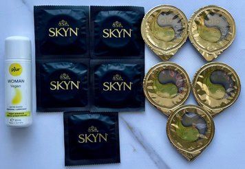 Набір SKYN Original 5 шт + OLO Лід і Полум'я 001 5 шт + Лубрикант pjur Woman Vegan 30 мл SOS3479 фото