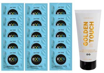 Комплект EXS Air Thin 15 шт + Driminals Golden Touch Orgasm Booster SOS14797 фото
